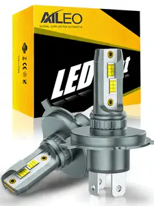 AILEO 2 Pcs H4 LED Headlamp No Fan 6500K 18000LM  80W High And Low Beam 450% Brighter Than Halogen Plug and Play Led Headlight Bulb Car Headlights