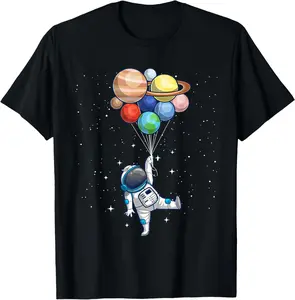 100% Cotton Space Themed For Men Women Outer Space Moon Galaxy Astronaut T-Shirt