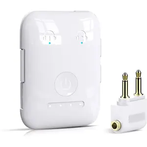 Premium bluetooth 54 transmitter airplane wireless adapter supports 2 airpodsheadphones bluetooth transmitter for tv airplane gym with aptx adaptive low latency