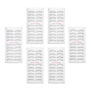 60 Pairs Dramatic Eyelashes Handmade Cross Lashes Soft Strip Lashes Thick Eyelashes Makeup Eyelashes Faux Eyelashes Extension Eyelashes Cotton Thread Eyelashes 3D Extend Make Up