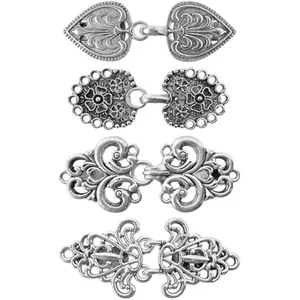 4-Piece Vintage Sweater Swirl Cape Cloak Clips for Dress Retro Cardigan Shawl Collar Clasp Dress Shirt Button Clip for Girl Women