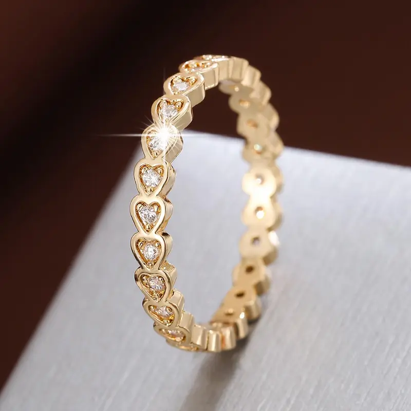 Sweet Love Cubic Zirconia Ring for Women, Elegant Glittering Ring, Sparkling Fashion Jewelry for Parties, Everyday Wear and Birthday Gifts, Sparkling Rings, CZ Rings