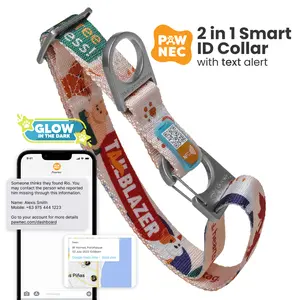 NeoCollar 'Pet Paradise' - 2-in-1 dog collar with ID tag - personalized with name - customized collar for pets