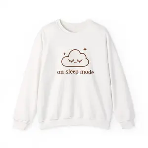 “On Sleep Mode” Cloud Sweatshirt • Cozy Embroidery Style • Aesthetic Cute Cloud Hoodie • Soft Girl Gift