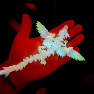 3D Printed Glow In The Dark Crystal Dragon. Fidget toys