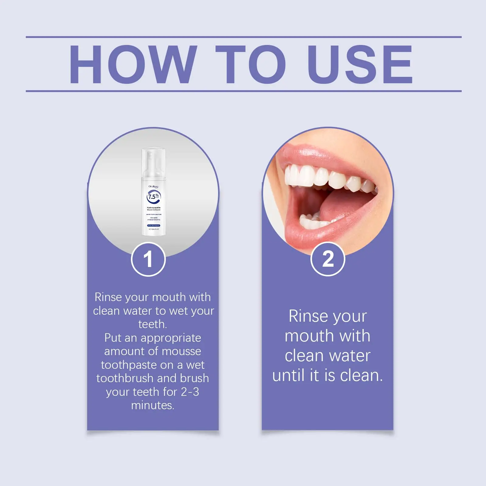 7.5% Nano Hydroxyapatite Toothpaste Cleaning mousse toothpaste; gentle cleaning and care for oral hygiene; portable fresh breath toothpaste
