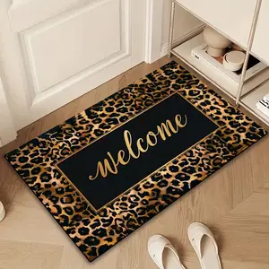 Leopard Print Carpet Cowhide Pattern Door Mat Entrance Door Living Room Bedroom Children's Room Outdoor Courtyard Decoration Floor Mat