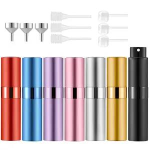 8ml Portable Mini Perfume Atomizer(7 PCS) Refilable Empty Small Sp Bottle with Lifting Nozzle for Travel, Pocket Cologne Sper (7 Colors)