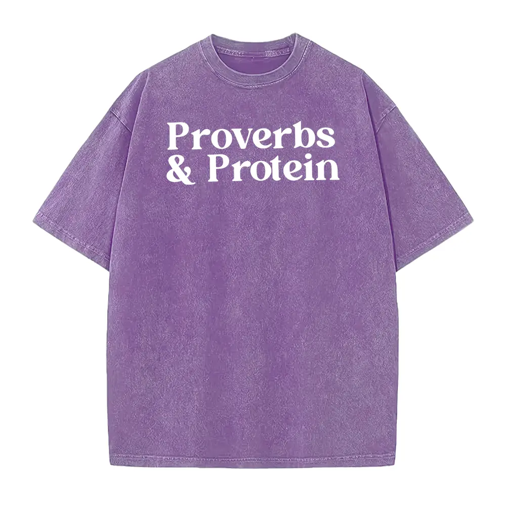Proverbs & Protein Gym Shirt Christian Workout Motivational T-Shirt