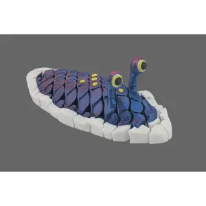 Mesh Flexi Slug Keychain Charm - Super Bendy PLA Plastic Keychain Ready 4.5 Inches Long Vibrant Colors Perfect for Backpacks Keys Zipper Pulls & Gifts