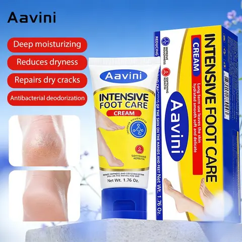 Intensive Adult Foot Care Cream - Antibacterial Moisturizer Gel, Repairs Dry Cracks, Cracked Heels Care, Softens Keratin, Deodorizes, 24h Moisture Hydration, Moisture Retention Formula