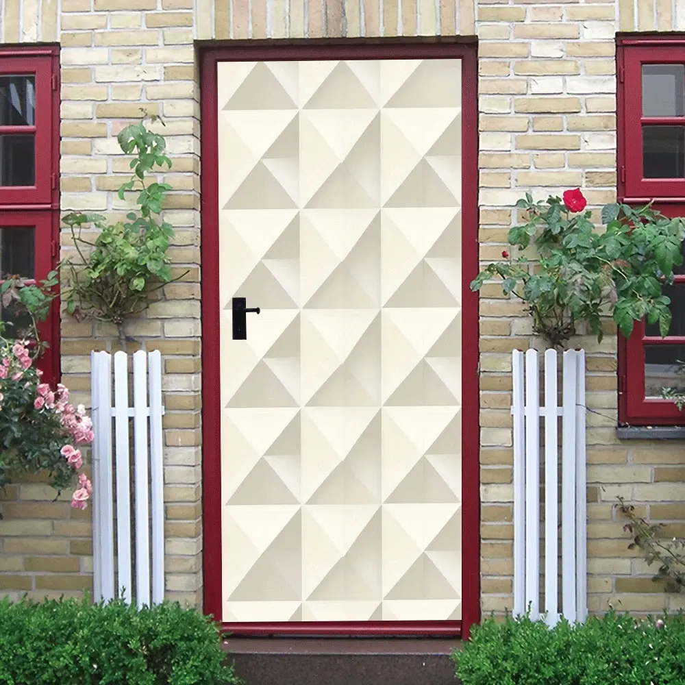 2pcs Modern Simple Geometric Triangle Wall Stickers Self Adhesive PVC Environmental Protection Waterproof Removable Living Room Bedroom Decorative Stickers Nordic Ins Style Home Door Stickers Background W