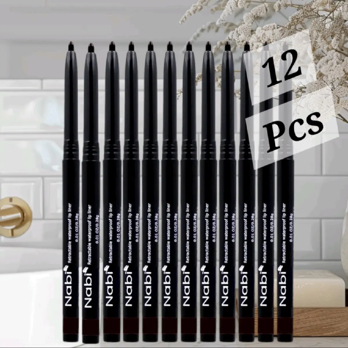 12 pc Retractable Eyeliner Black - Makeup for Eyeliner