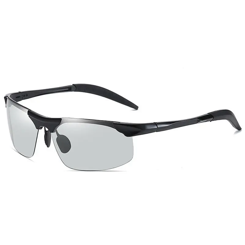 Polarized Photochromic HD Sunglasses for Men Women UV400 Protection Ultralight Day Night Safety Glasses Classic Square Frame for Fishing Golf Running Driving, Construction, One Size