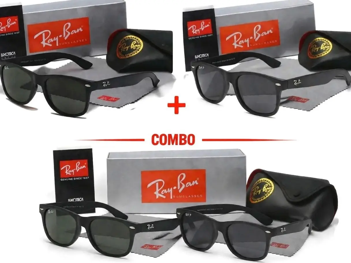 Ray-Ban Black Square Sunglasses, UV-Protected Lightweight Outdoor Eyewear for Men and Women GWP