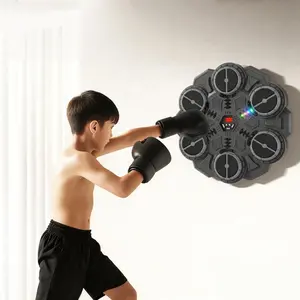 Music Boxing Machine – LED Upgraded Version with Gloves |Adjustable Speed, Wall-Mounted Target, Smartphone Connectivity & USB Rechargeable  Fun for Kids 6-12  Lights flash on hits, turns play into fitness – kids feel proud of every active, skillful punch