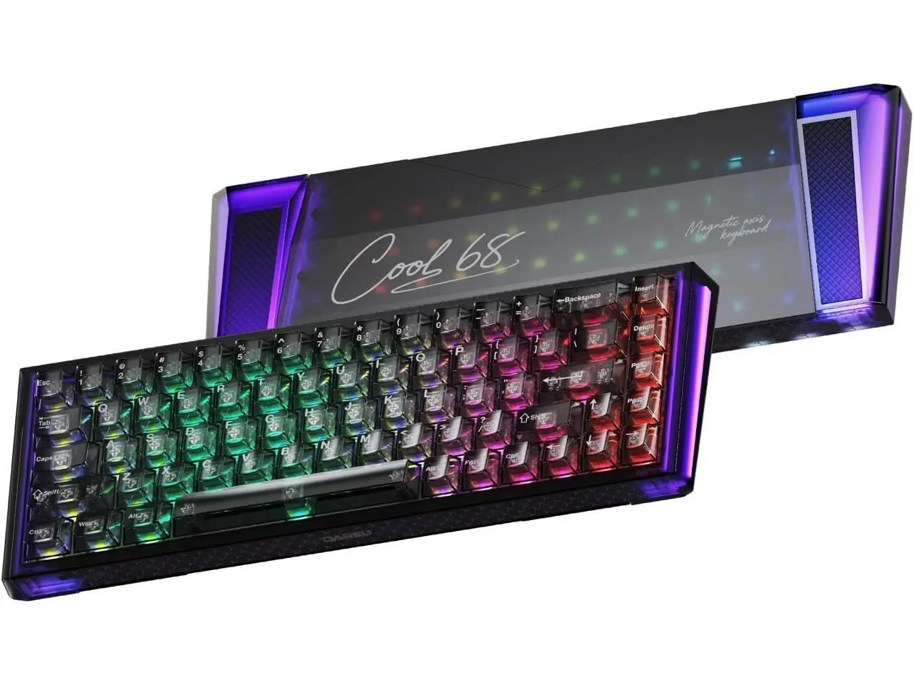 DAREU COOL68 65% Wired Gaming Keyboard, Rapid Trigger Magnetic Switch Keyboard with 8000Hz Polling Rate, Adjustable Actuation, 0.1ms Latency, Gasket Mount, Hot swappable, RGB Light, Black