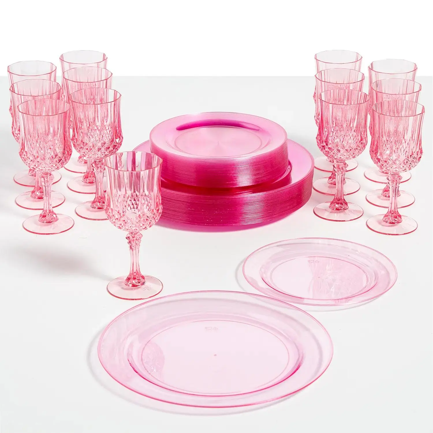 74 Pc. Blush Party Disposable Plastic Tableware Kit for 24 Guests 74 Pc. Blush Party Disposable Plastic Tableware Kit for 24 Guests