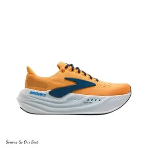 Bright Orange & Navy Blue Low-Top Running Sneakers - Breathable Knit Upper, Dual-Density Foam Sole, Lightweight for Athletic & Marathon Training (Sports Collectibles)