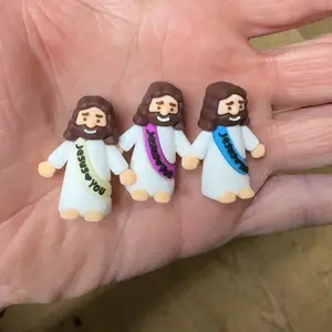 【Peace & Love】25 Pcs Mini Jesus Figures Original Design Decor Easter Egg Stuffers - Cute Jesus Ornaments Toys Christmas Decorations Tradition Religious Party Favors Sunday School Baptism Gifts  Celebrate Random Colors