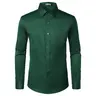 ZEROYAA Men's Beige Polyester Long Sleeve Button-Up Dress Shirt - Slim Fit, Left Chest Patch Pocket, Fabric Material, Urban Casual Business Top for Men, Concert, Dating