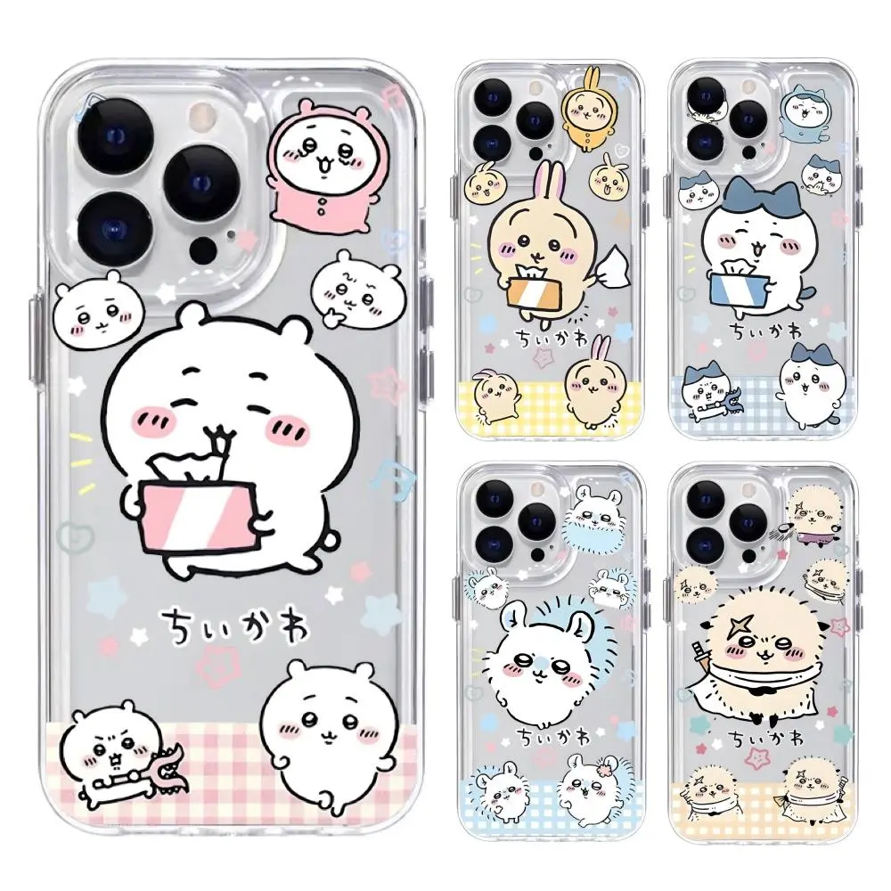 Cute Chiikawa Phone Cases For iPhone 17 16 15 14 13 12 11 Promax Pro Air Plus  Transparent Soft Tpu Shockproof Cover Casing Protection Gifts For Valentine Christmas Birthday