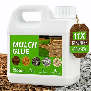 JANCHUN Fast-Dry Mulch Glue - Strong Hold,Non-Toxic Gravel Binder & Stabilizer for Rocks Mulch | Easy Spray for Landscaping Garden Edging Paths | Durable Outdoor Adhesive