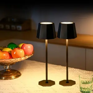 2Pack Cordless LED Table Lamp,Portable Metal Desk Lamp, 3 Color Touch Control Rechargeable Lamp,3-Levels Brightness Room Decor Desk Lamp,Bedside Lamp,Night Light
