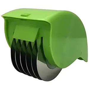 Parsley Chopper for Tabouleh, Chopper Roller, Chopper Machine, Manual Vegetable Chopper, Multifunctional Stainless Steel Kitchen Chopper with 6 Blade (Green)