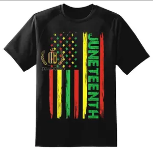 DEMARCIANO Men's Juneteenth V1 Graphic T-Shirt - Classic Cotton Short-Sleeve Menswear Apparel, Streetwear Top, Casual T-Shirts, Matching Sweaters & Hoodie Options