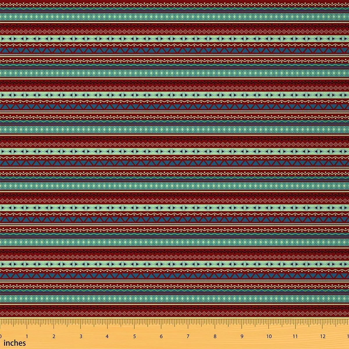 Boho Fabric Geometric Decorative Moroccan Upholstery Fabric Chairs Stripes Lines Multicolor Soft Flannel