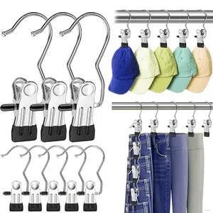 16Pcs Metal Boot Hanger Clips, Rustproof & Waterproof Steel Hooks, Sturdy Closet Organizer for Pants, Socks, Towels, Hats – Heavy Duty Home & Travel Organizer Hanging