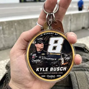 Kyle Busch Memorial Acrylic Keychain, Retro Racing Keychain, Stock Car Motorsport Gift, Race Fan Accessory, Driver Tribute Keychain