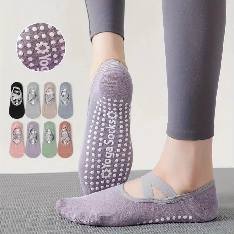 Women's 3-Pair Mixed Breathable Towel-Bottom Socks, Silicone Non-Slip Bandage Socks for Yoga, Pilates, Training, Sports Athletic Use, Sports Athletic Socks