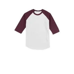 W/Maroon Sport-Tek Youth 3/4 Sleeve YT200