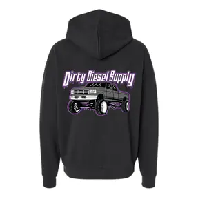 Dirty Diesel Supply Purple Ford OBS 7.3 Lifted Truck Hooded Sweatshirt