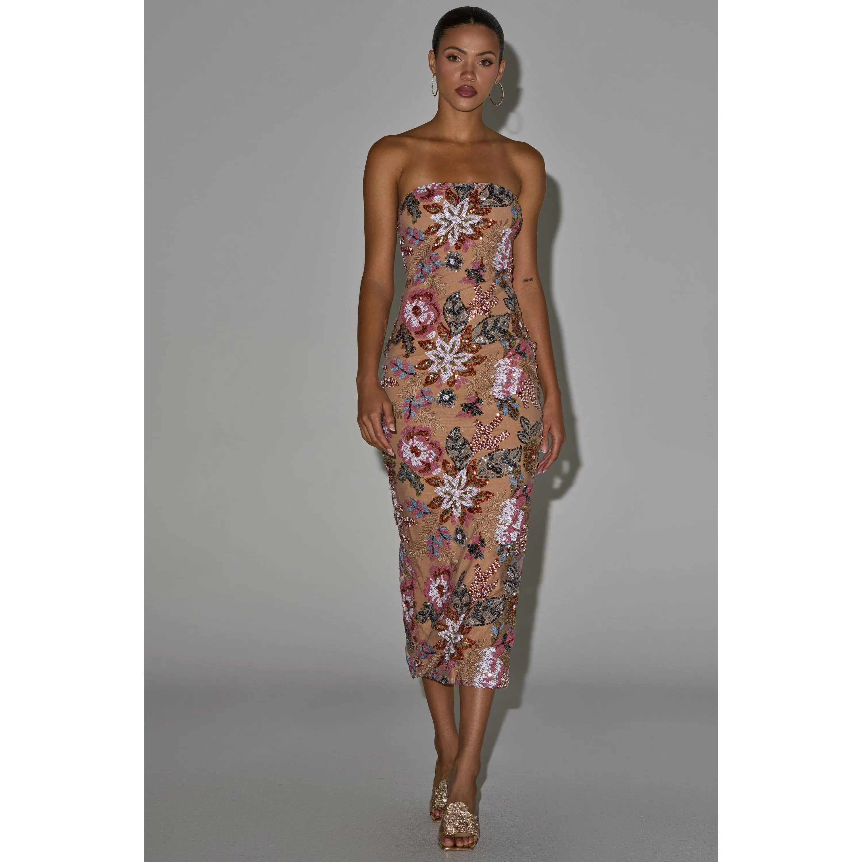 SHOW ME LOVE EMBELLISHED MIDI DRESS