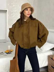 Aviator Jacket Woman,New In Casual Coats And Jackets, Outerwear，Zip Up Jacket Women's Winter Jacket,Suede Jacket,Oversized Pilot Jacket Cropped Fit, 2025 Streetwear Pleats Short Jacket Woman