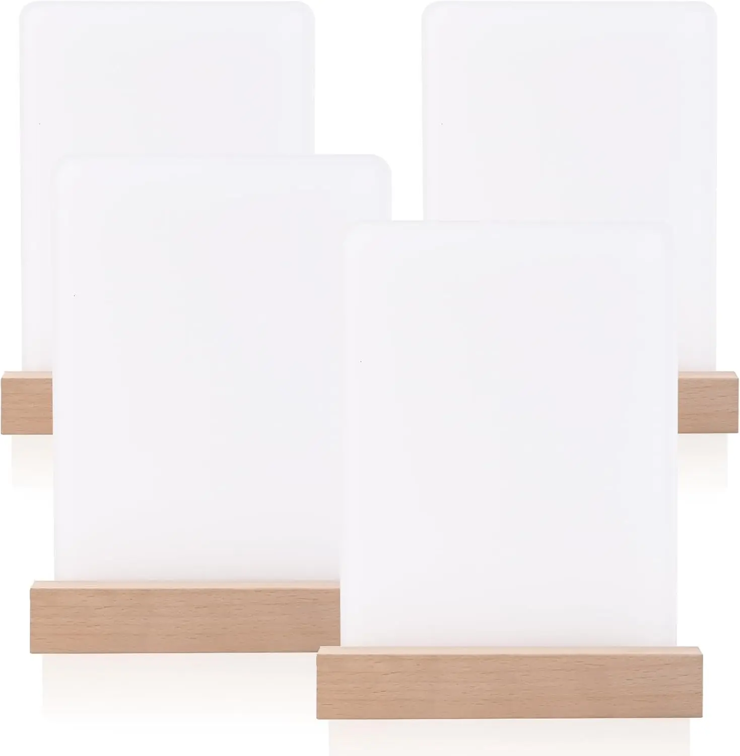 4-Pack 5"x7" Heart Shape Sublimation LED Acrylic Photo Frame Night Light Blanks, Warm Light, Wooden Stand for Heat Press Machine Printing & Artwork Creation
