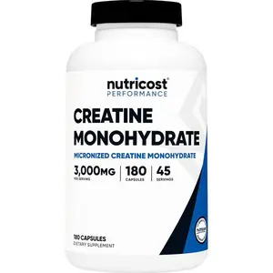 Nutricost Creatine Monohydrate 3,000mg, 180 Capsules (750mg Per Capsule) - Gluten Free, Non-GMO