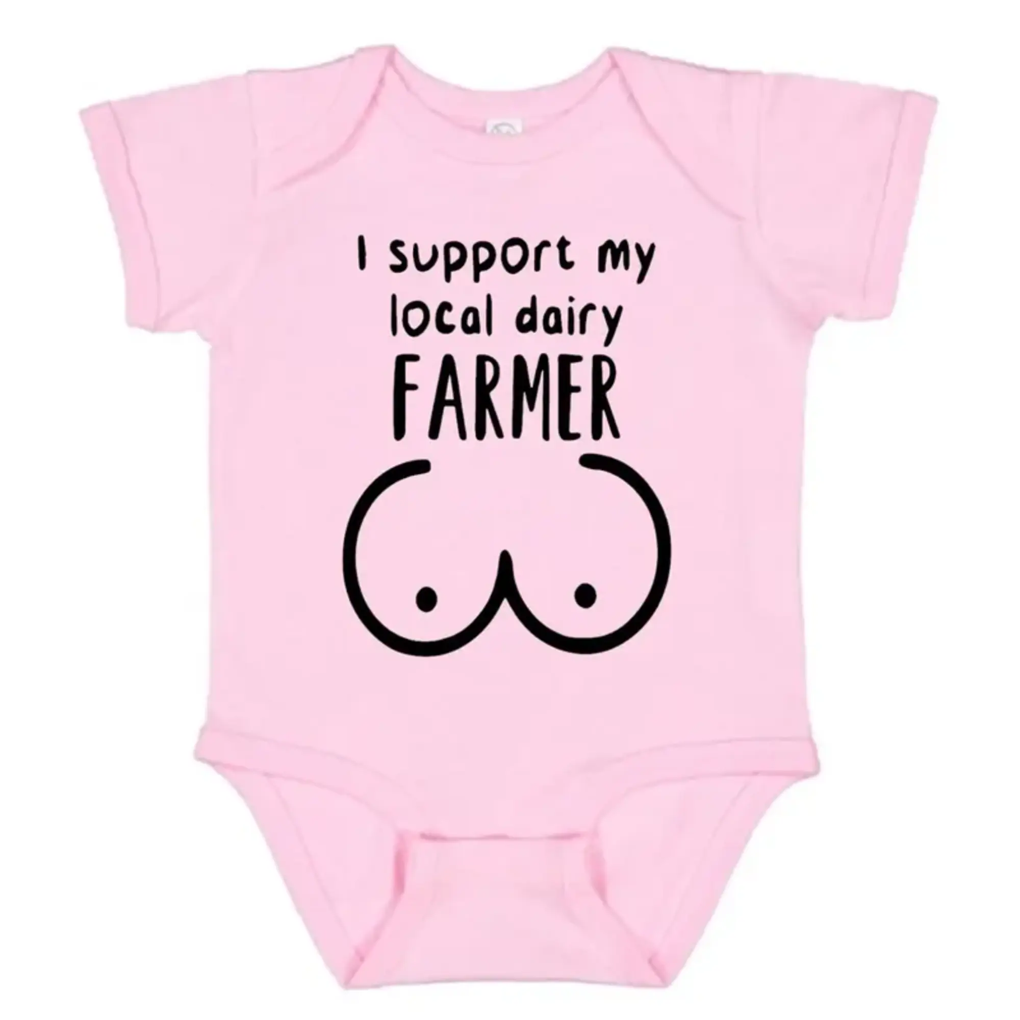 I Support My Local Dairy Farmer Baby Onesie, Newborn Baby Clothing, Baby Clothes, Funny Baby Bodysuit,  Bodysuits & One-pieces