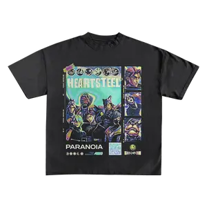 AUGies A.R. Heartsteel Augmented Reality Streetwear y2k anime riot T-shirt Cotton Casual Black