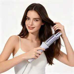 Automatic curling iron with 3 temperature settings, fast heating, anti-scald, rotating design that prevents tangles, for hair styling