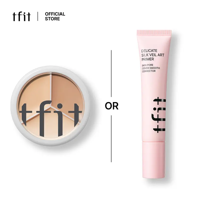 [TFIT OFFICIAL] Soft Blur Concealer 15g - Full Coverage, Smoothing Pore-Blending, 3-Color Corrector/Delicate Silk Veil Art Primer/Hydrate Vanish Art Primer (Sold Separately), Highlighter for Acne Marks, All Skin Types, Flawless Daily Beauty Products Gift,