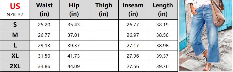 Ladies' thin wide-leg pants with waist burrs and straight jeans Ladies' thin wide-leg pants with waist burrs and straight jeans