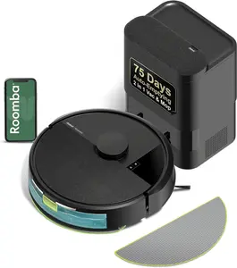 iRobot Roomba 104 2-in-1 Robot Vacuum and Mop - 75-Day Self-Emptying, Intense Power-Lifting Suction, Multi-Floor Compatibility, Pet Hair Removal, LiDAR Smart Navigation Mapping, Hard Floor Mopping Functionality