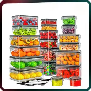 40 PCS 85Oz Airtight Food Storage Set (20 Containers & Lids), BPA-Free,Leakproof, Microwave-Safe,for Kitchen Organization, Fruit Organizer Snackboxcontainer Square