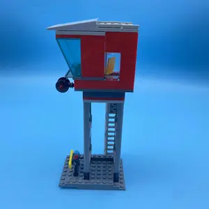 Command Center Platform Command Tower Building Blocks, 107pcs/set Small Particle Children's Assembly Building Blocks, Train Platform Scene Decoration