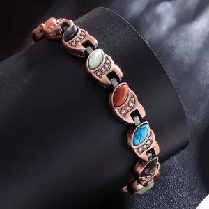 Turquoise Magnetic Bracelet Antique Bronze Brushed Retro Creative Magnetic Bangle