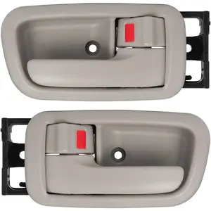 Interior Door Handles with Bezel Fit for Toyota Tundra 2000 2001 2002 2003 2004 2005 2006 Replacement for 692070C010B1 692080C010B1 81290 81294 Left Driver Right Passenger Door Handle (Grey)